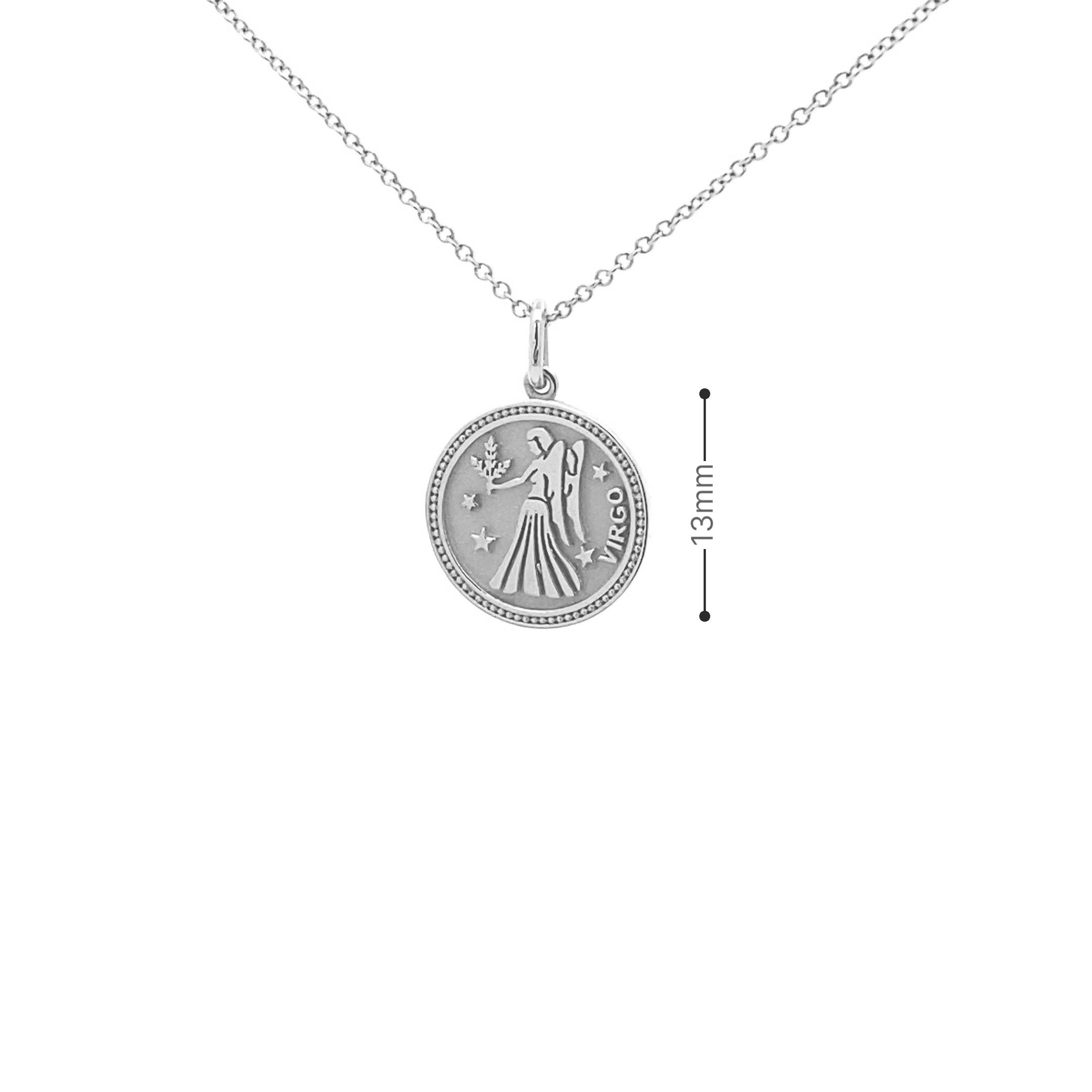 14K  Gold 13mm Zodiac Sign  Virgo Pendant - dagatchi.com