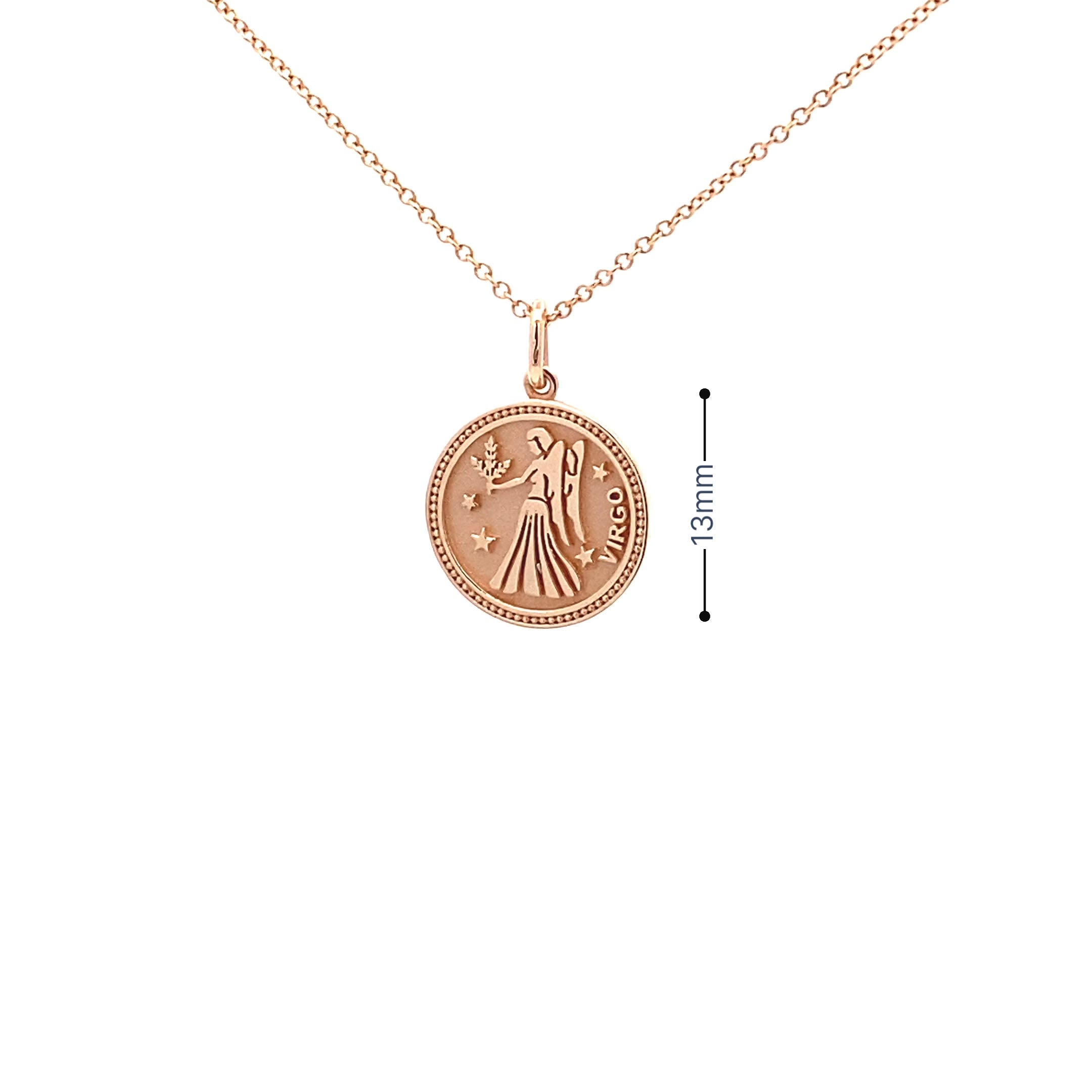 14K  Gold 13mm Zodiac Sign  Virgo Pendant - dagatchi.com