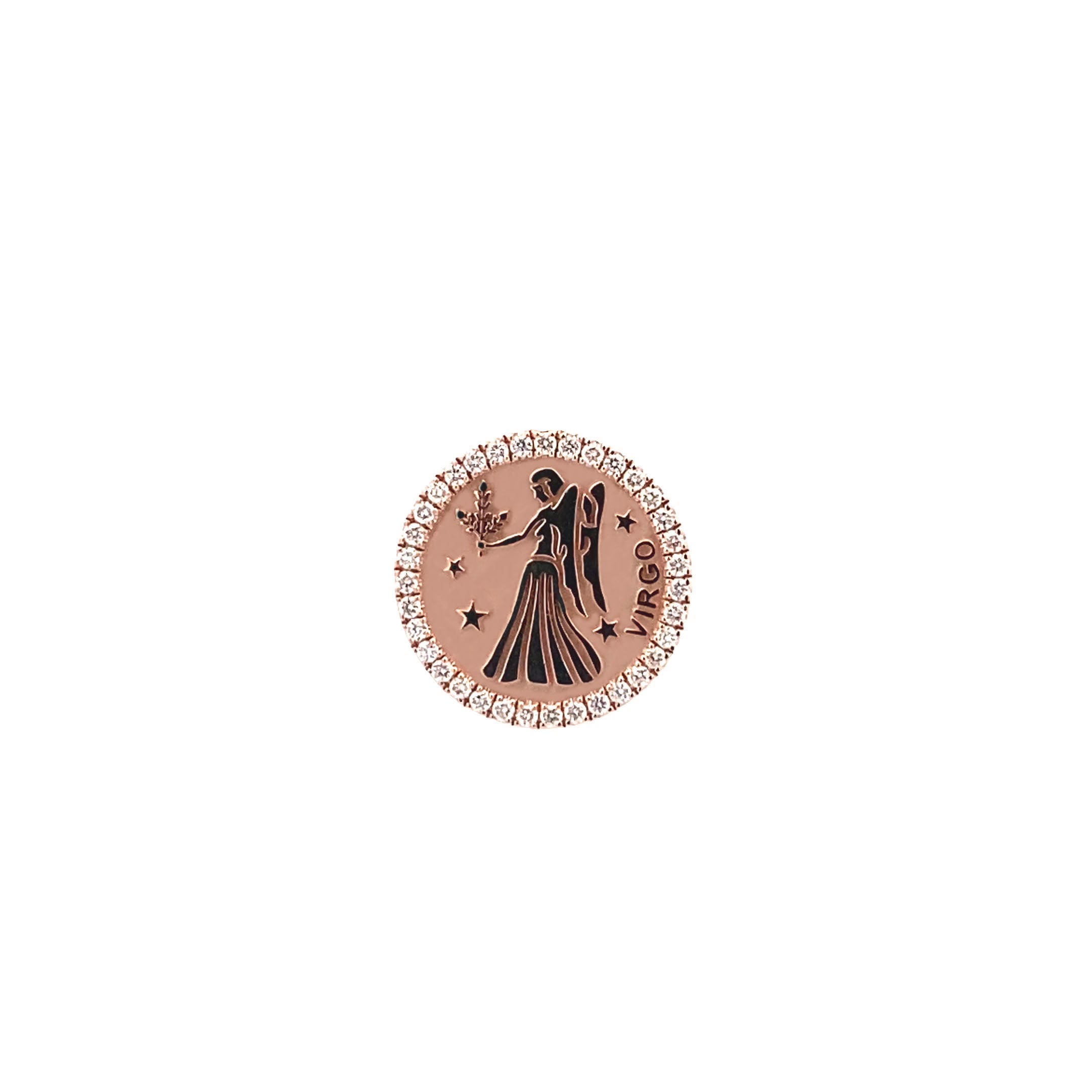 14K Gold 18mm Diamond Zodiac Sign Virgo Ring(0.45ct) - dagatchi.com