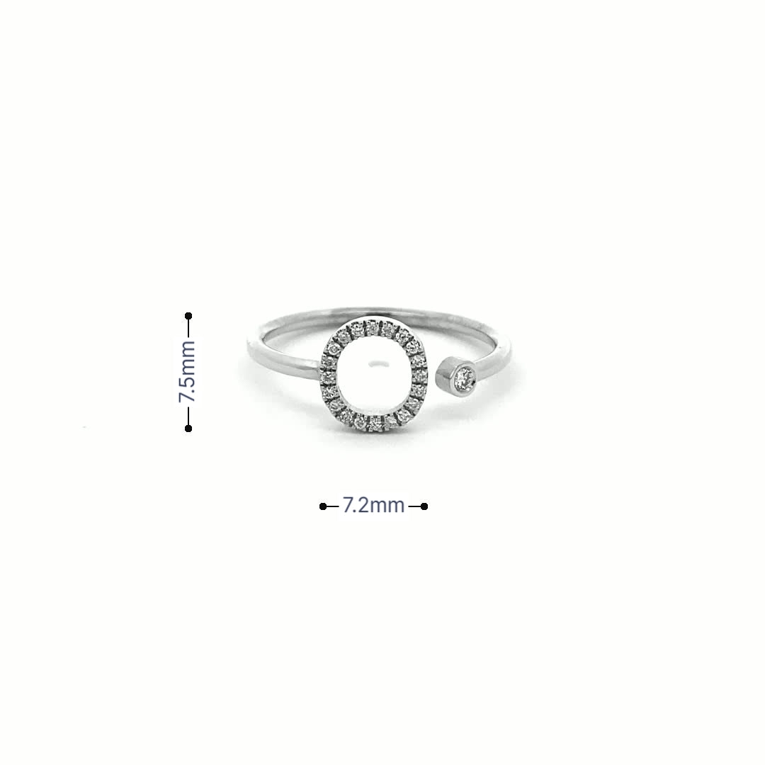 14K Gold Diamond Initial Ring O(0.09ct) - dagatchi.com