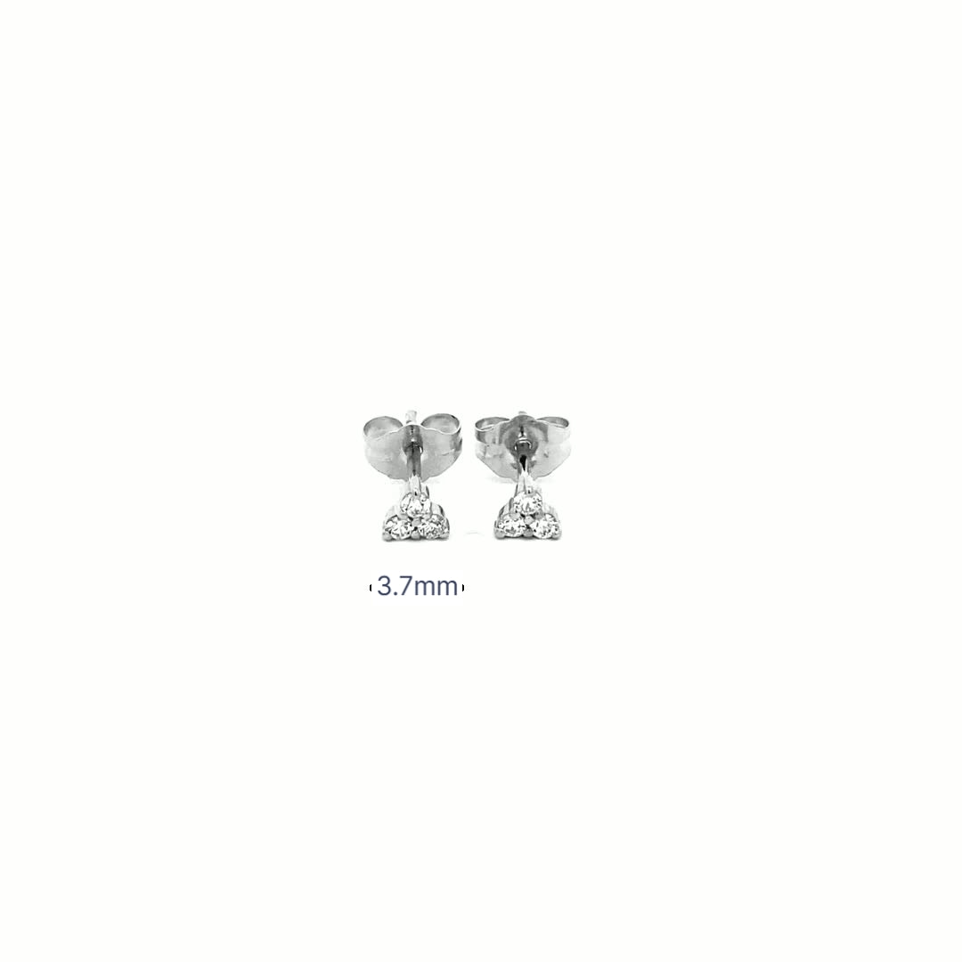 14K Gold 6-Diamond Triangle Earrings (0.13ct) - dagatchi.com